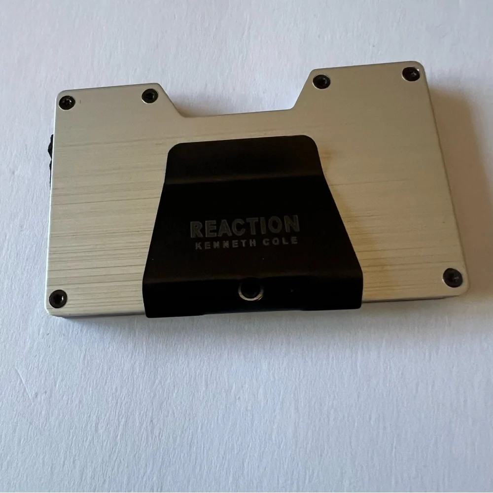 KENNETH COLE REACTION SLIM METAL CARD CASE/MONEY CLIP SILVER NWOT